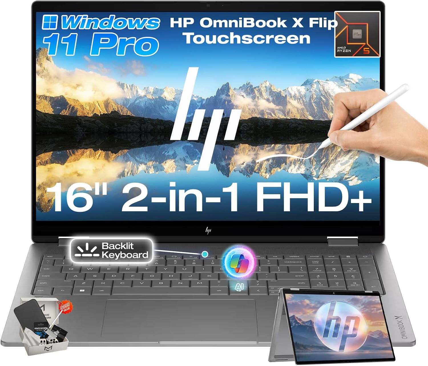 Detalle de HP 2-in-1 laptop, 16-inch