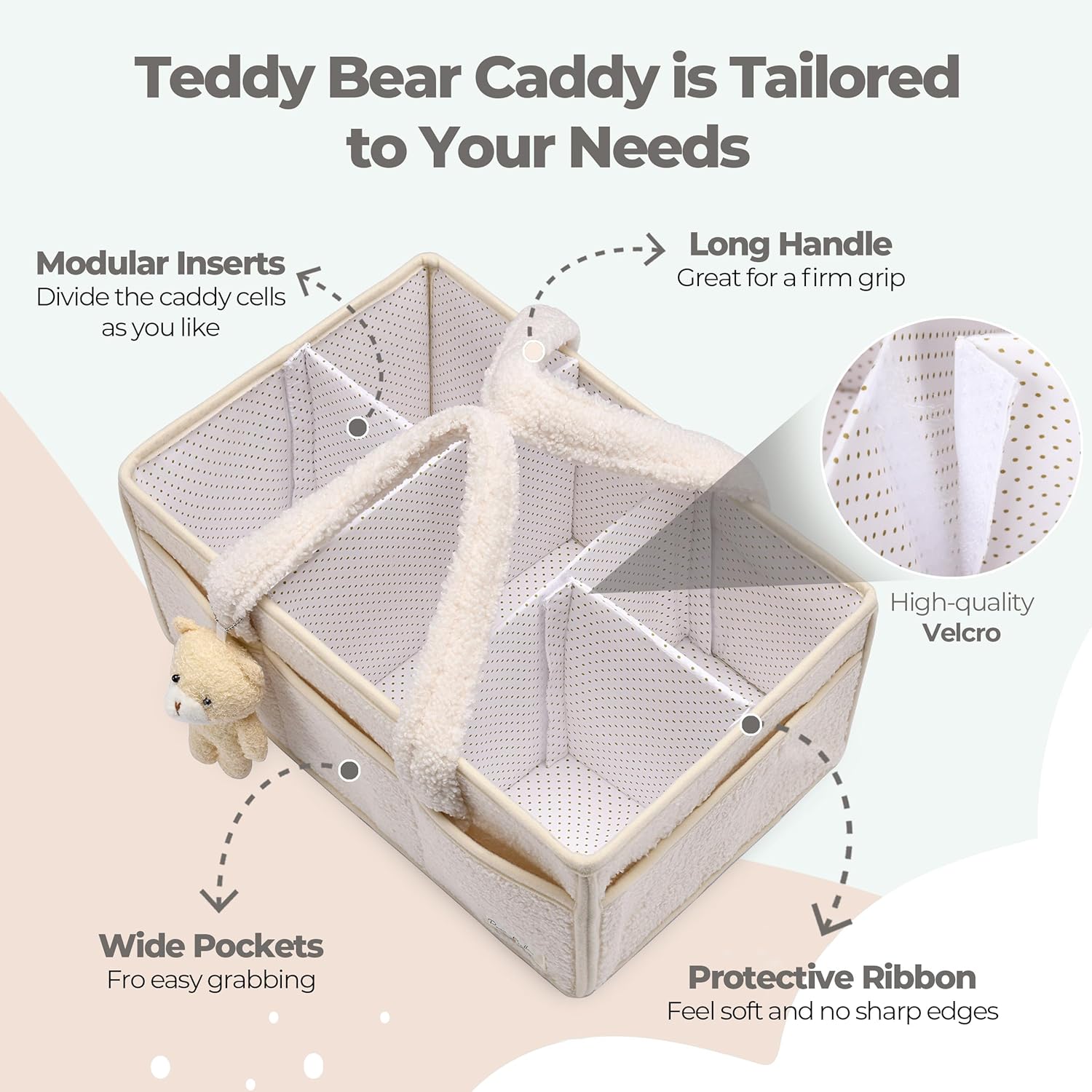 Thumbnail 3 de PeraBella Baby Diaper Caddy Organizer with Handle (Portable Diaper Storage Basket)