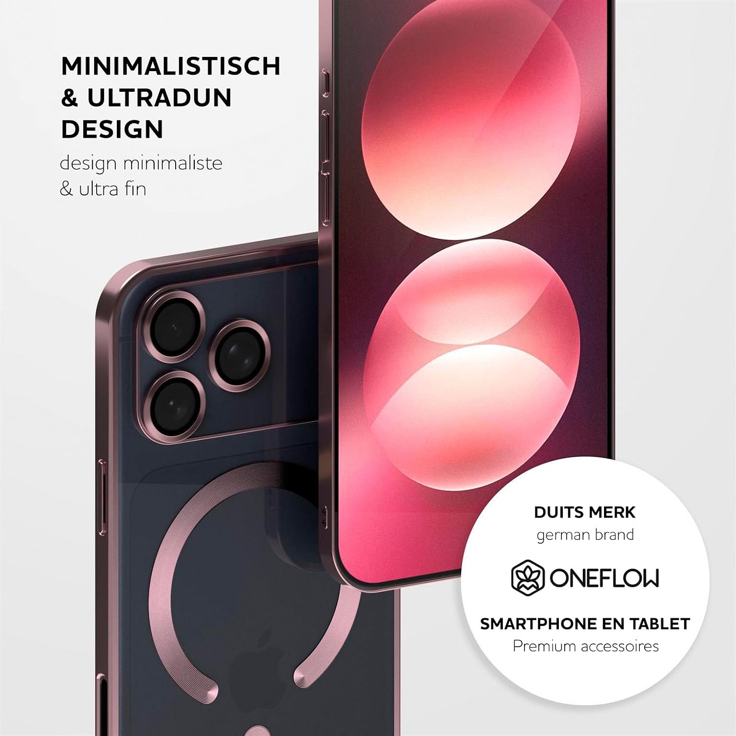 Thumbnail 2 de OneFlow Aura AU-4163655-ROSE hoesje voor iPhone 17 Pro, MagSafe en camerabescherming