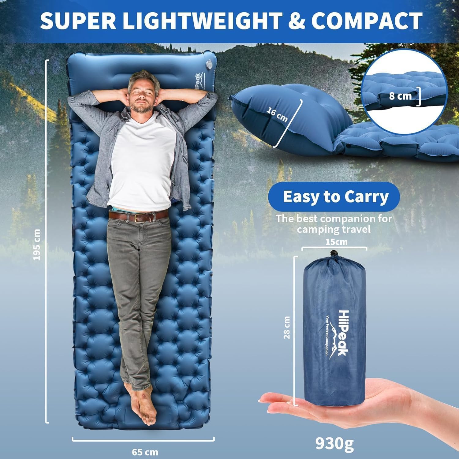Thumbnail 1 de HiiPeak Isomatte hoch Camping Luftmatratze 930 g