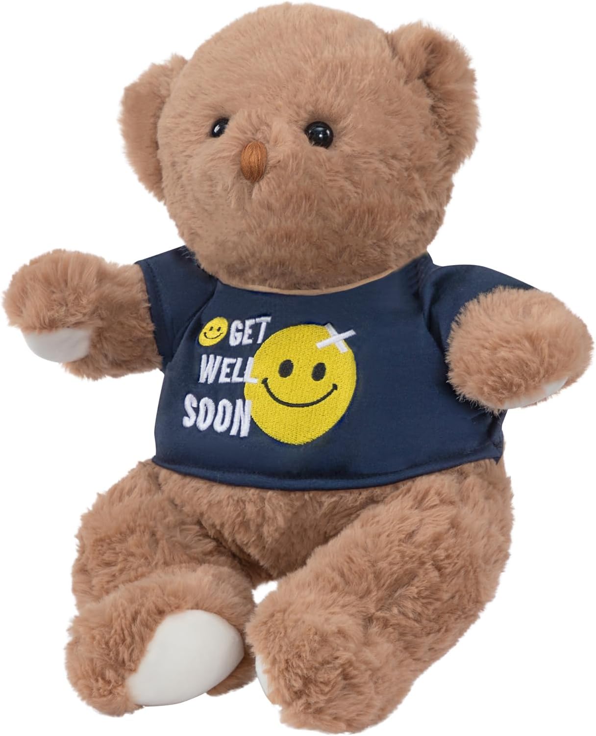 BEJOY Teddybär – süßes, weiches Plüschtier mit 'Gute Besserung' T-Shirt, 35 cm