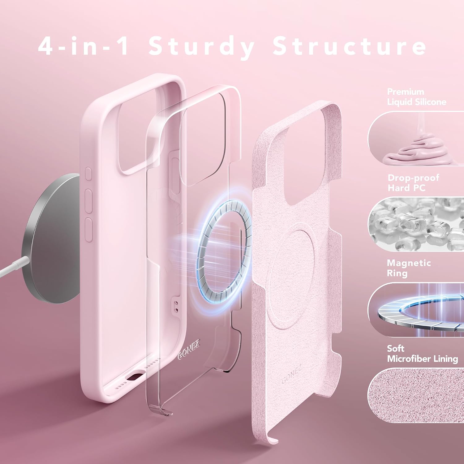 Thumbnail 4 de GONEZ iPhone 15 Pro Max Silicone Case 6.7"
