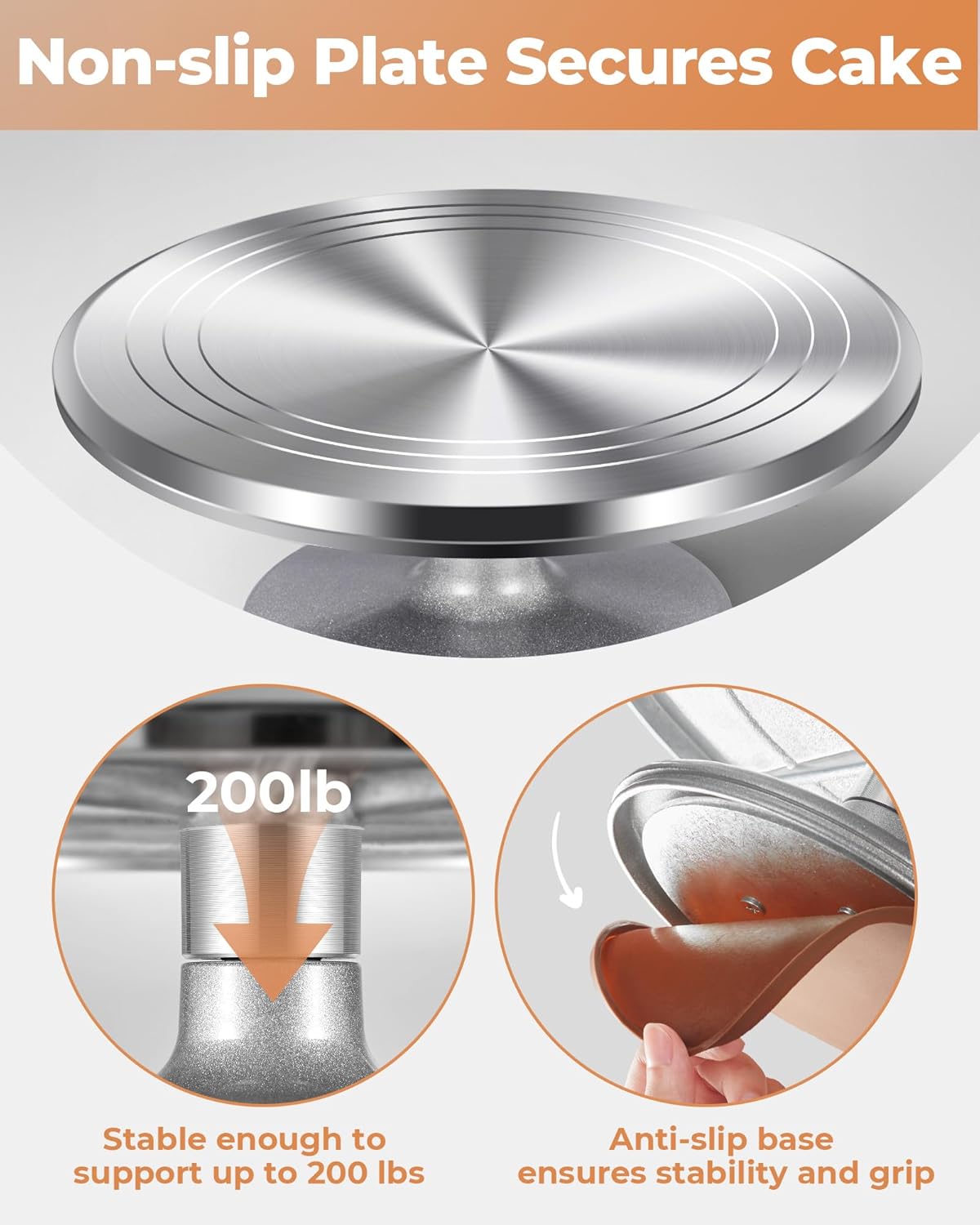 Thumbnail 6 de Kootek Aluminium Alloy Revolving Cake Stand 12" ๐ฐ