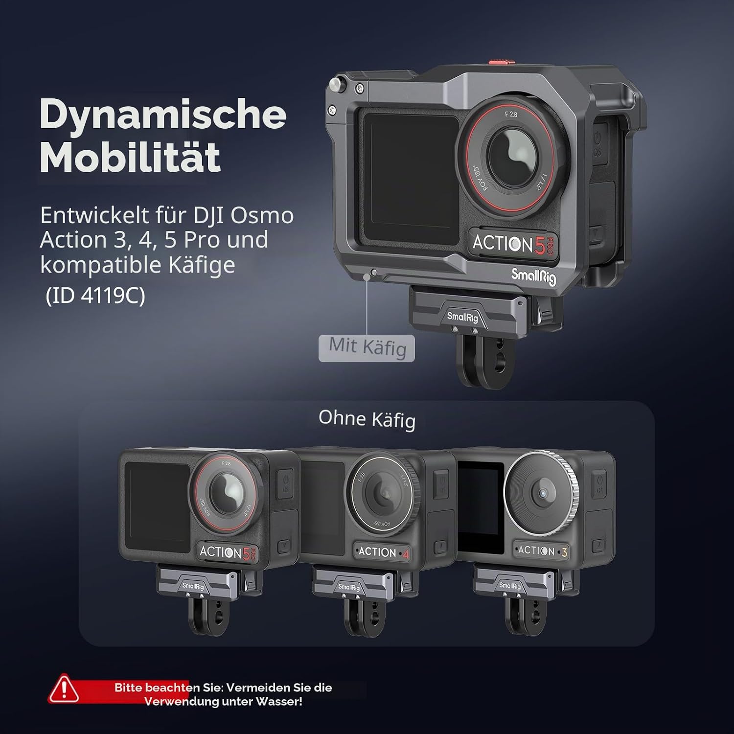 Detalle 2 de SMALLRIG 3662B Magnetische Adapterhalterung für Osmo Action 5