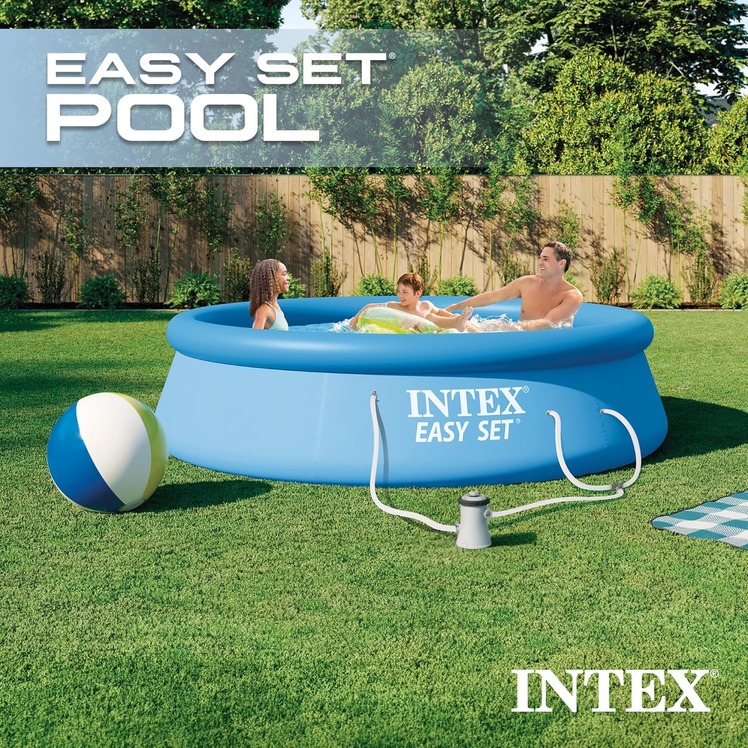Thumbnail 2 de Intex Easy Set 10 ft x 30 in Above Ground Pool Set (Round Inflatable) with 330 GPH Cartridge Filter Pump