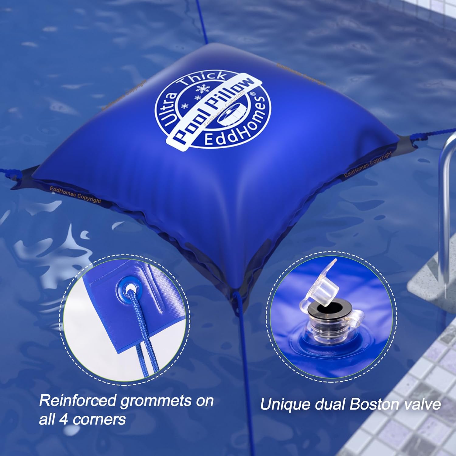 Detalle 2 de EddHomes Swim Air Pillows 4x4ft Pool Pillow, 0.5mm PVC