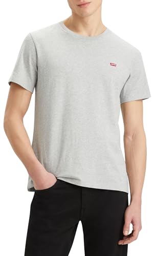 Detalle de Levi's SS Original Housemark tee para hombre | Camiseta de jersey gris medio Heather, talla M