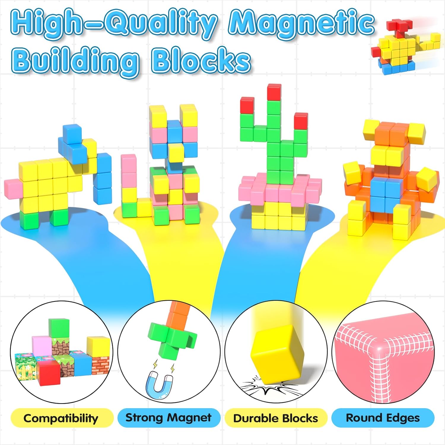 Thumbnail 4 de Apluses 42PCS Magnetic Blocks set for ages 3–5