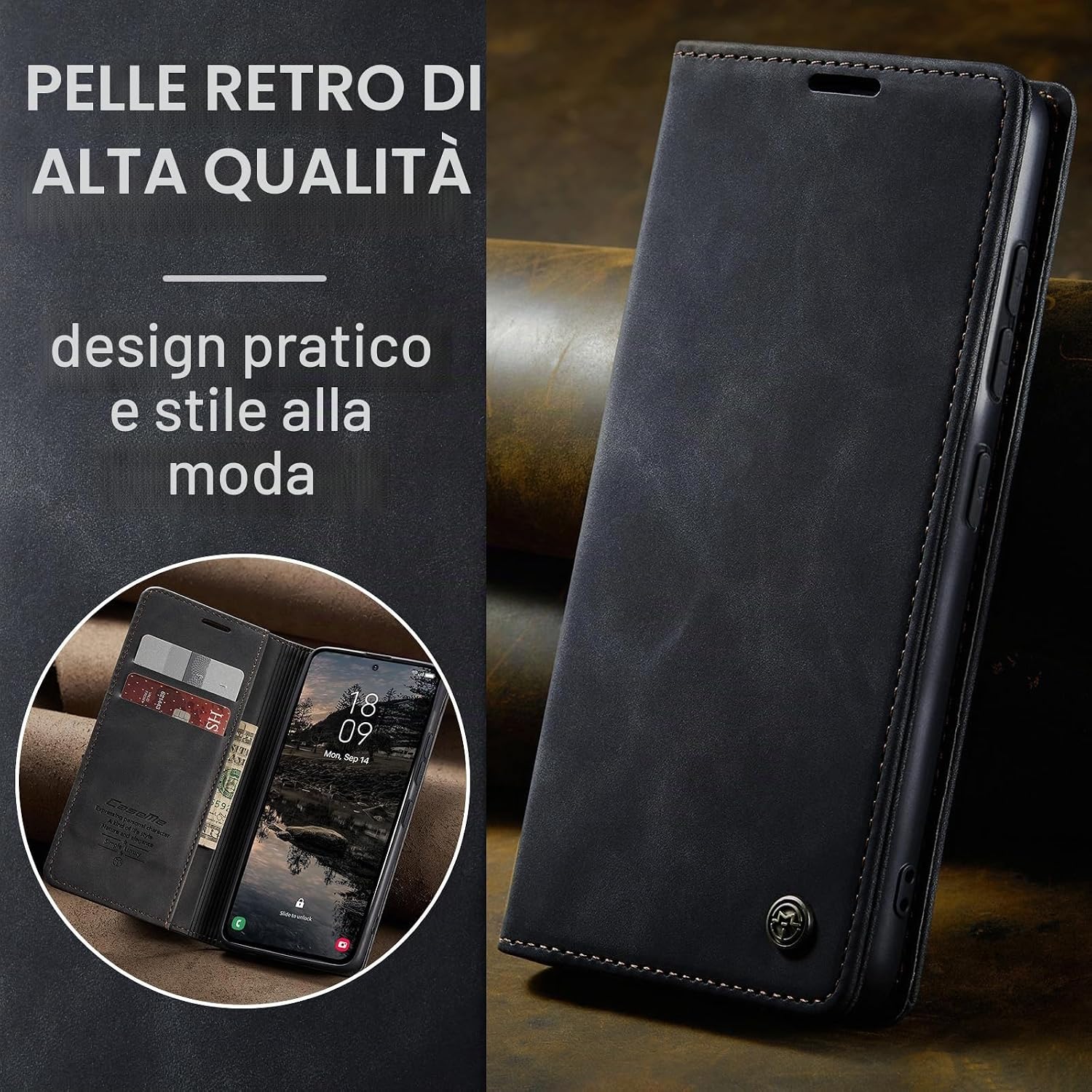 Thumbnail 6 de Azororo Cover per Samsung Galaxy A16 5G/4G - Funda Flip in PU con porta carte, magnetica e supporto