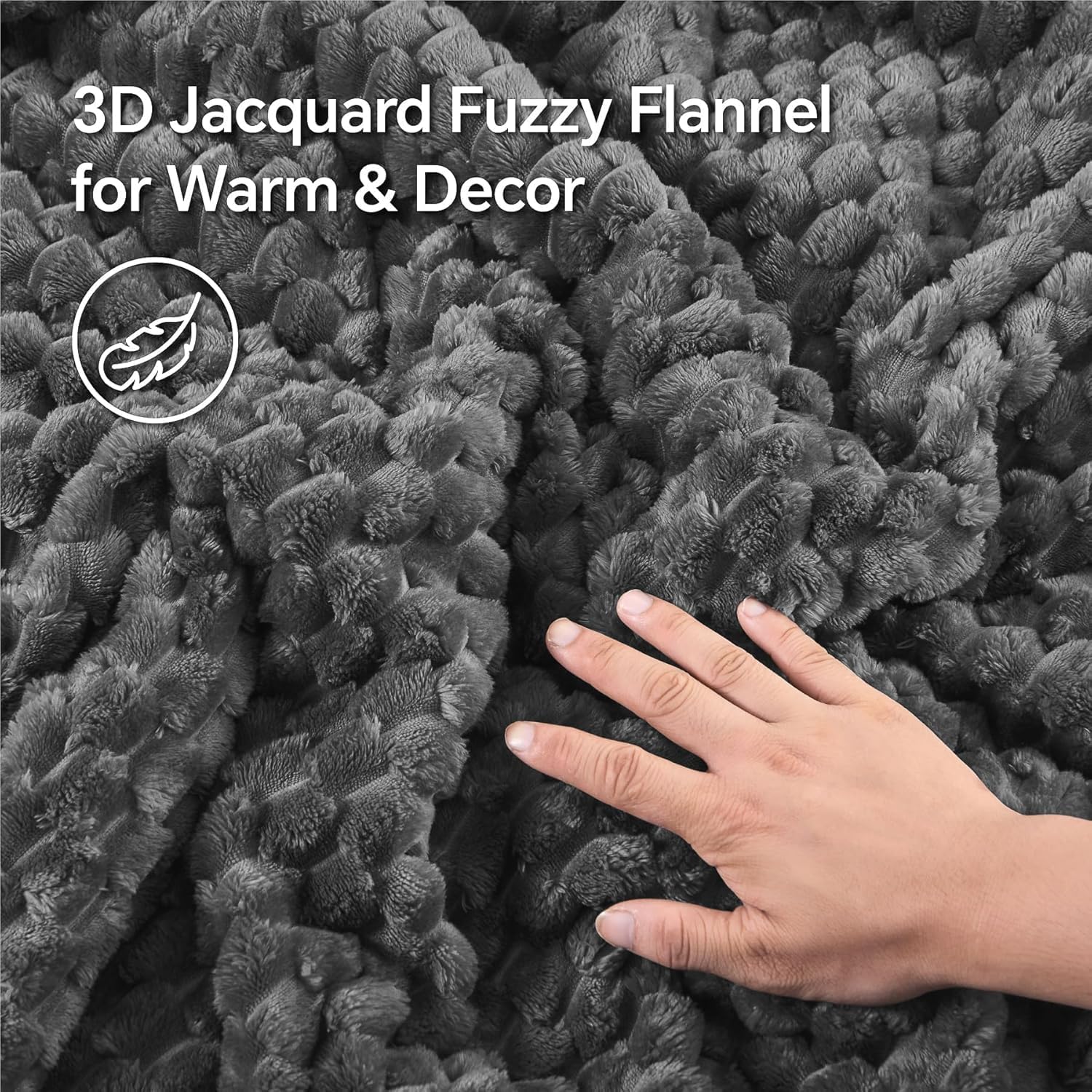 Detalle de BEDELITE Fluffy Twin/Twin XL Grey Fleece Comforter Set, 68" x 88