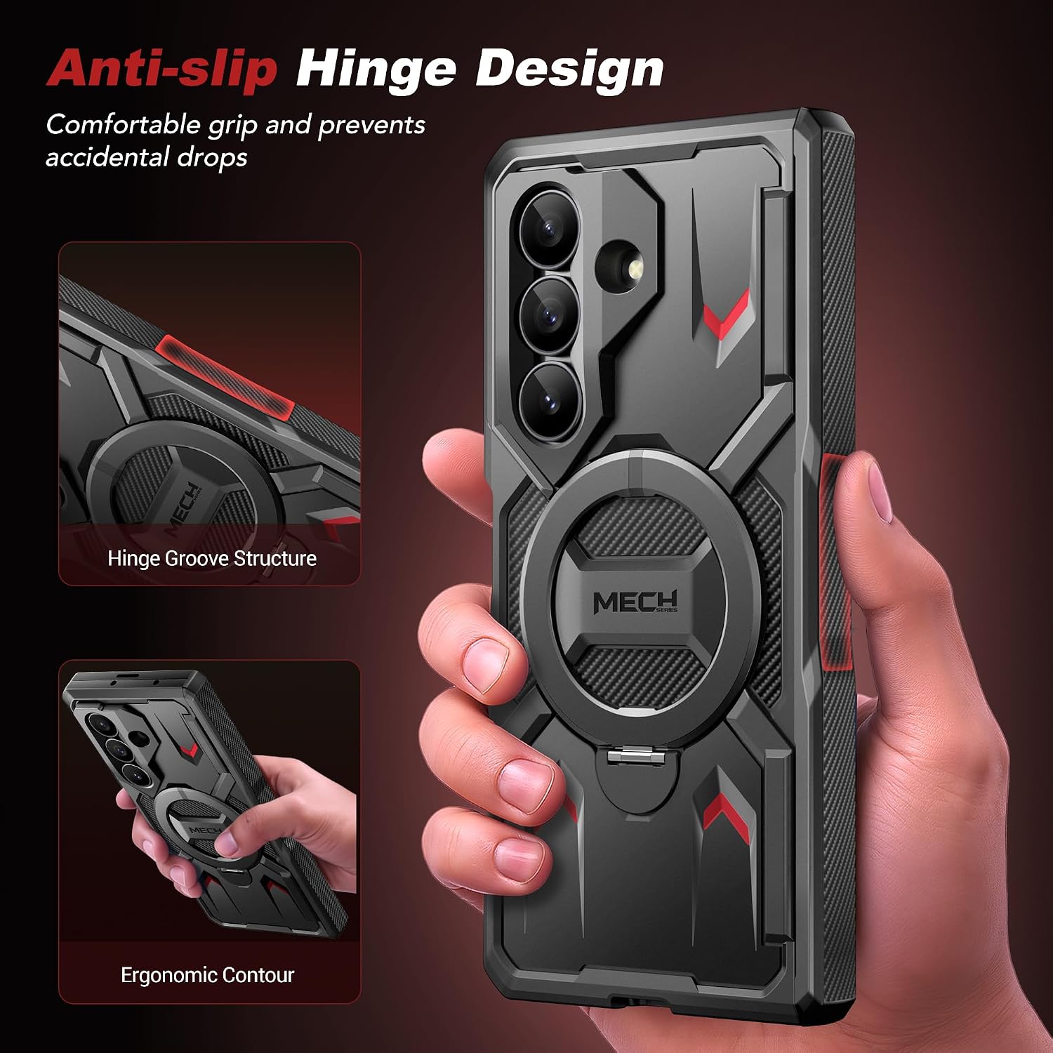 Thumbnail 5 de Tongate Z Fold 7 Magnetic Case TiBlack Galaxy Z Fold 7用ケース 360°回転スタンド・覗き見防止・ヒンジ保護