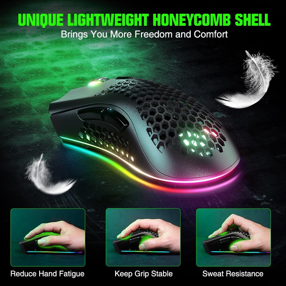 Thumbnail 1 de WolfLawS KM-1 Wireless Gaming Mouse: Durable, Rechargeable, Quiet Clicks
