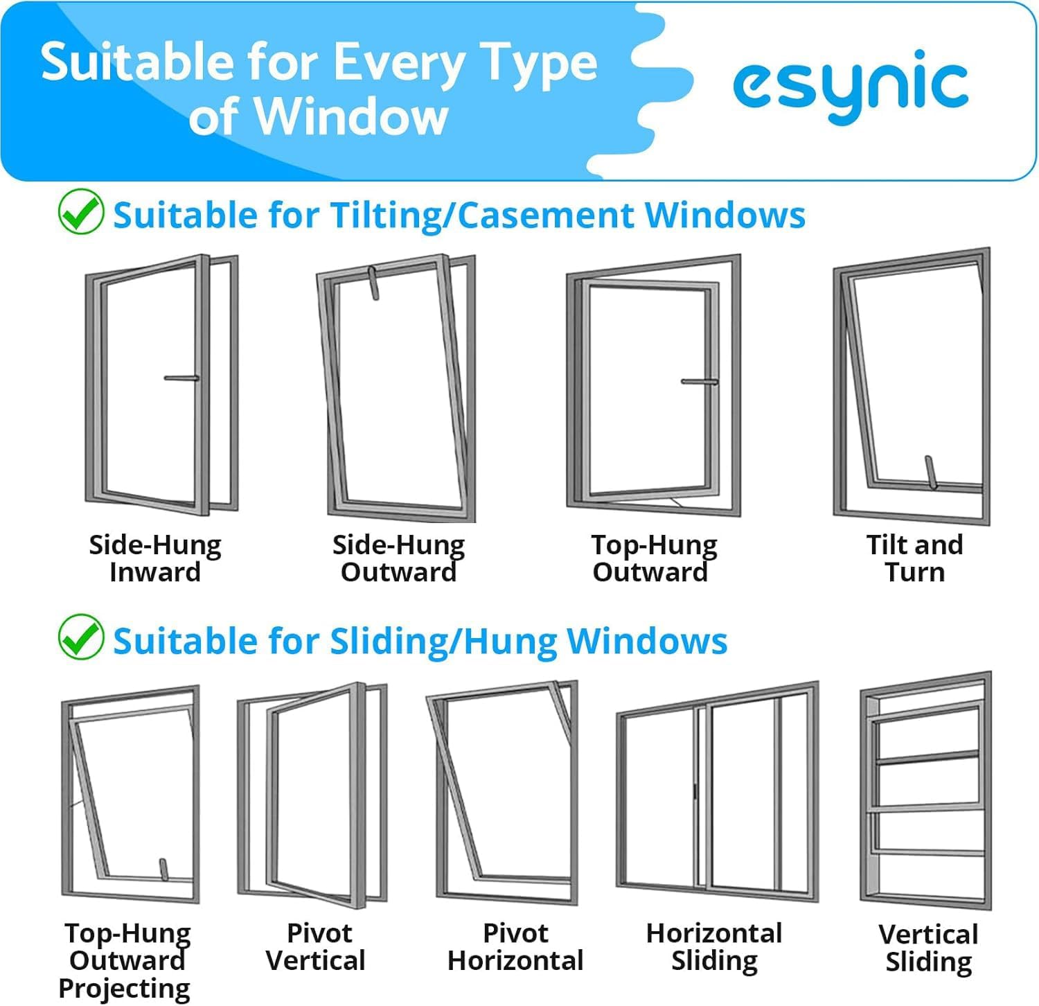Detalle 2 de eSynic 16 Pack Window Opening Restrictors & Child Window Locks (UPVC/PVC, 19cm cable) – White