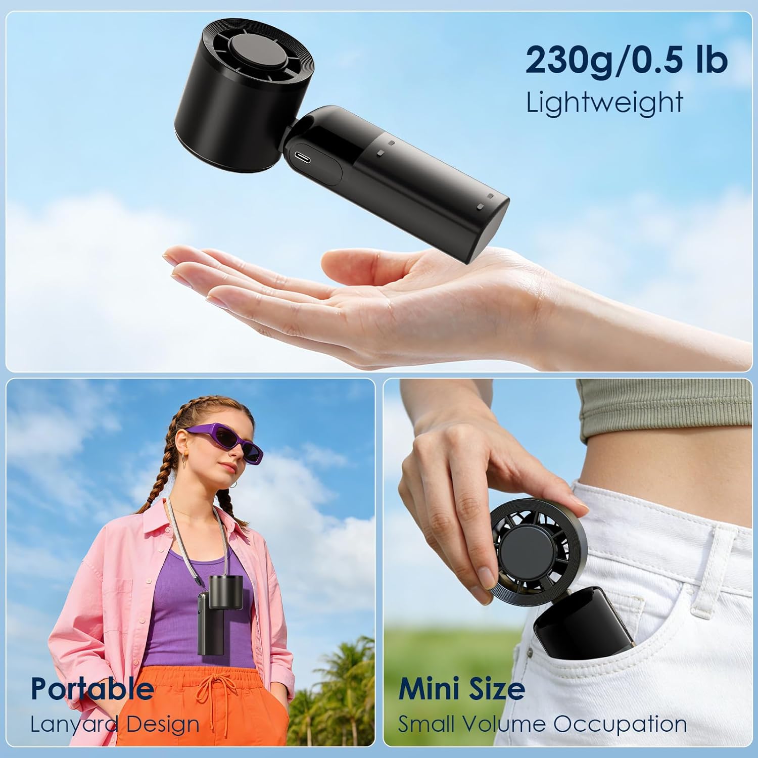 Thumbnail 6 de Handheld Fan Portable: A compact personal cooling option with long-lasting battery