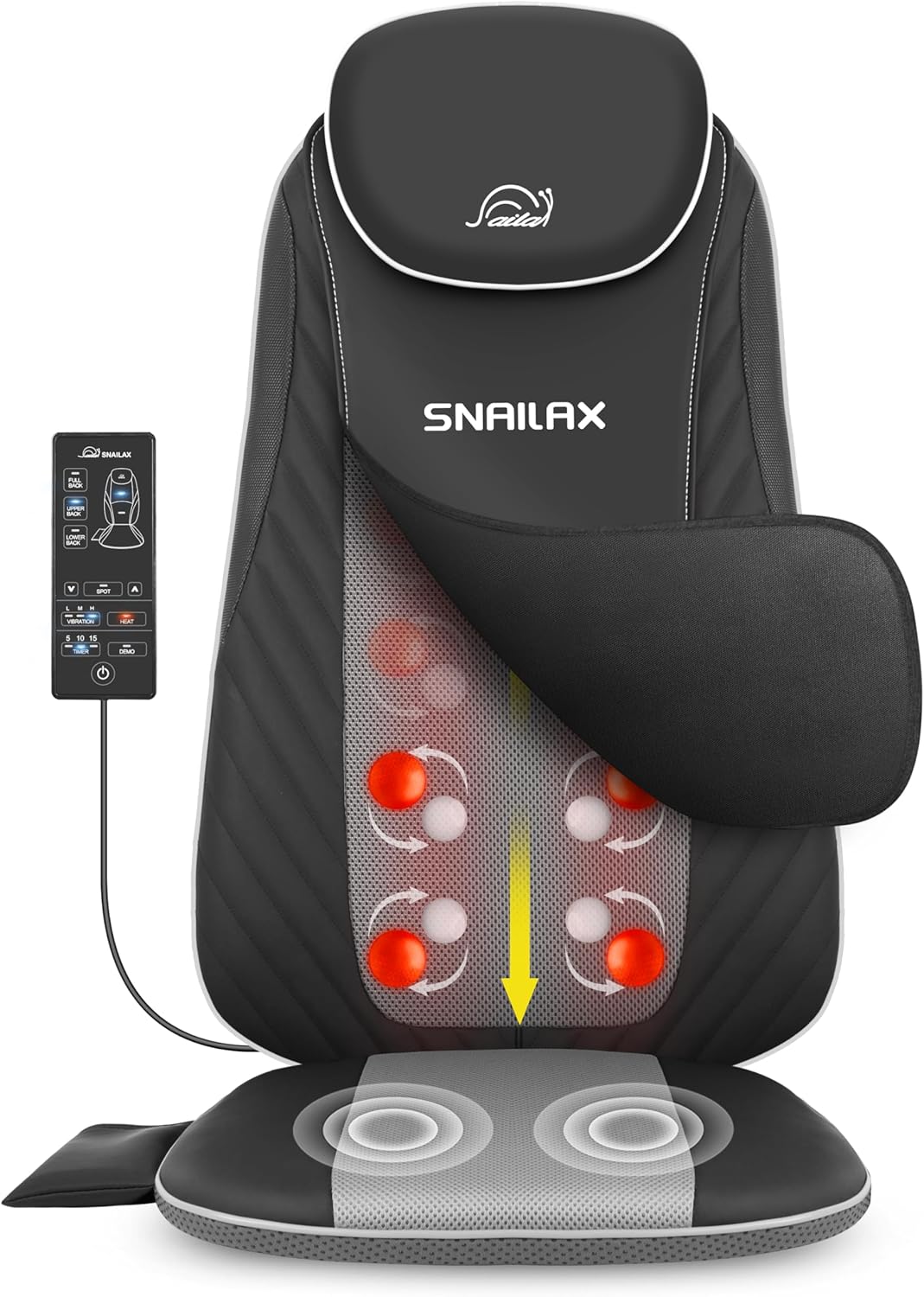 Detalle de Snailax Shiatsu Massagesitzauflage mit Wärme