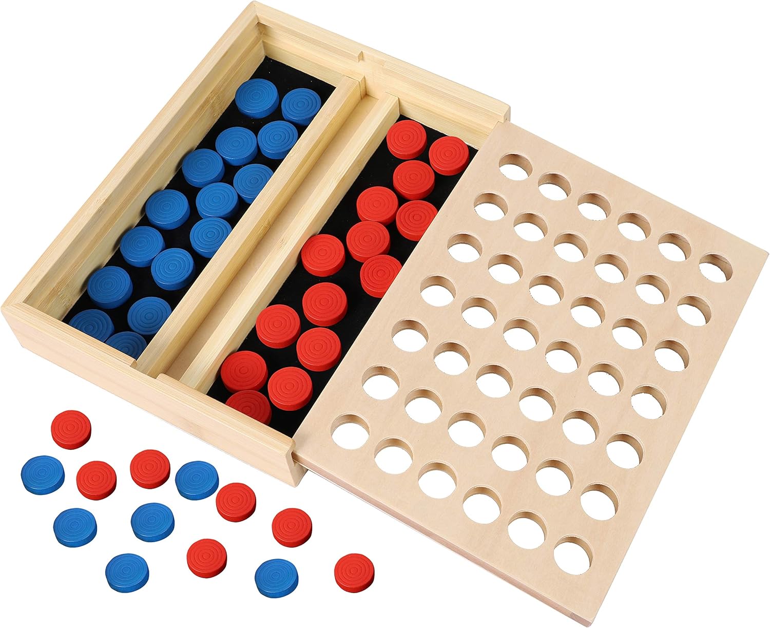 Thumbnail 1 de TOWO Wooden 4 in a Row Game — Classic Strategy for All Ages