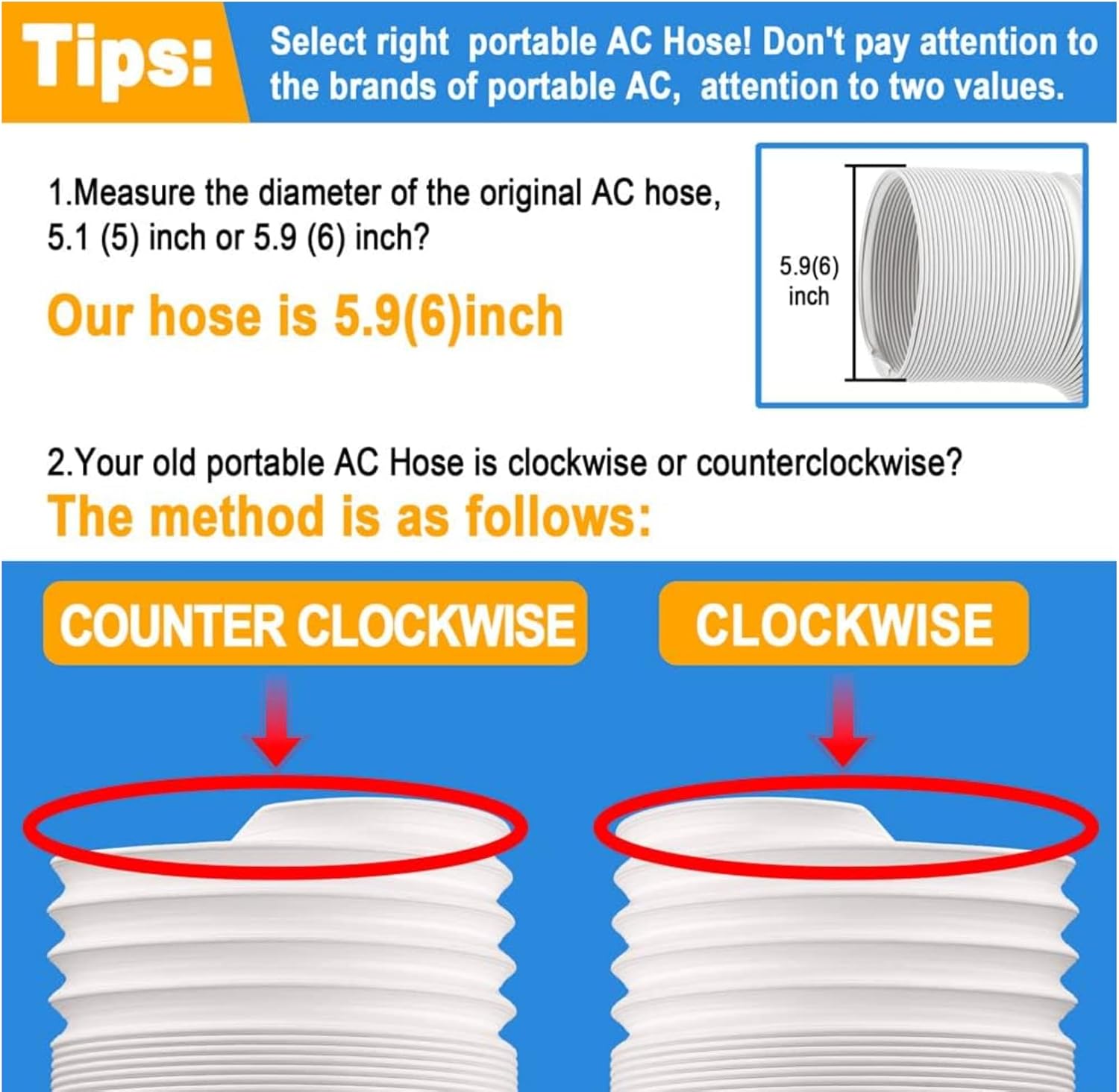 Detalle de Portable AC Window Vent Kit with 5.9" Diameter Coupler and 59" Exhaust Hose