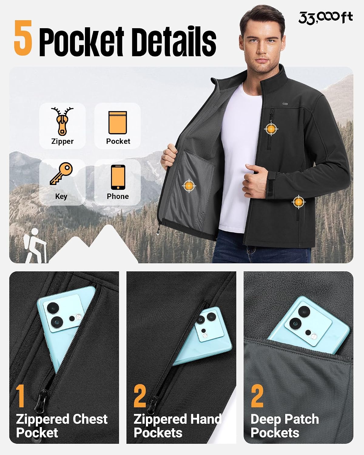 Thumbnail 3 de 33,000ft Softshelljacke für Herren