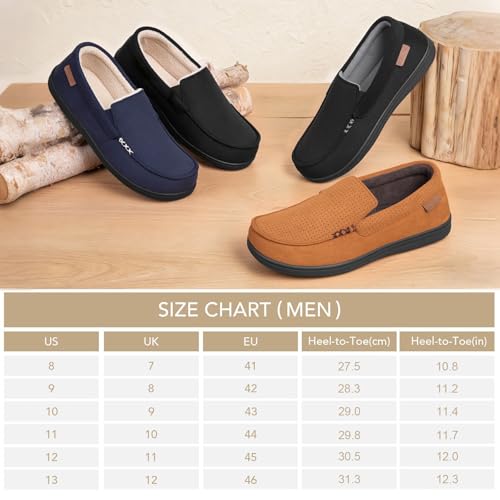 Thumbnail 8 de VeraCosy Men's Suede Moccasin Slippers with Memory Foam, Black (UK 12)