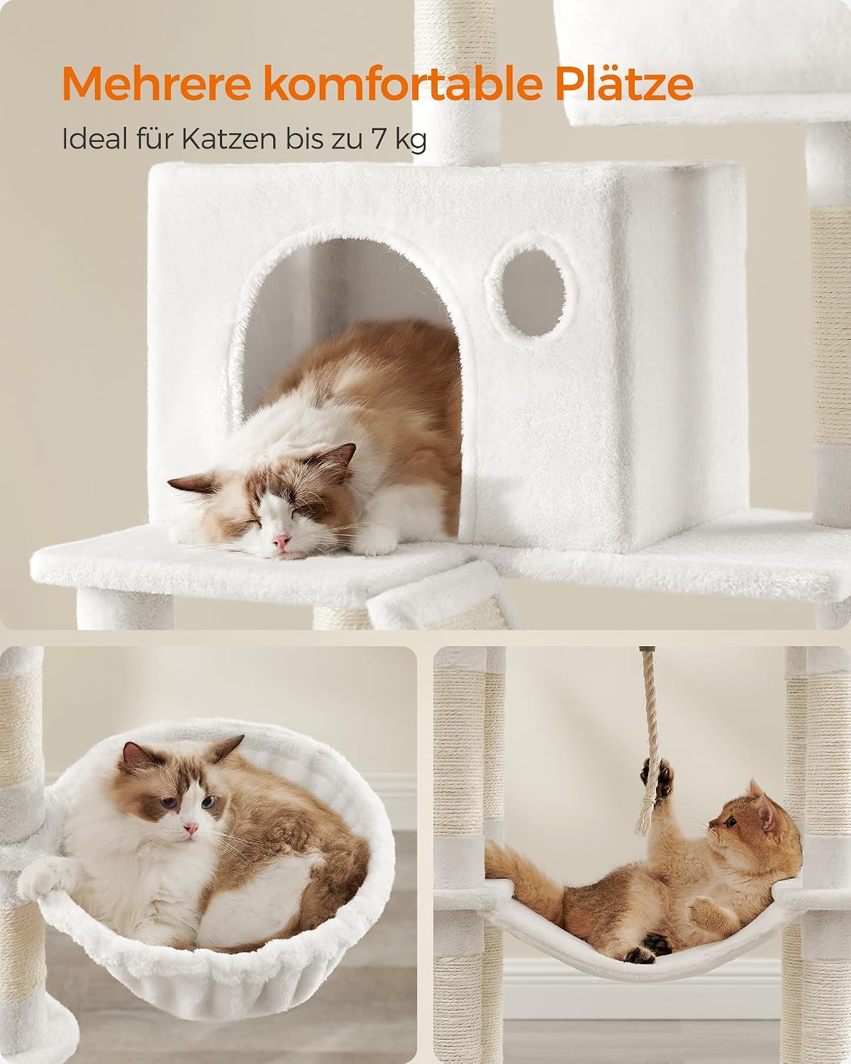 Detalle 2 de Feandrea Kratzbaum 206 cm fĂŒr Katzen đ±