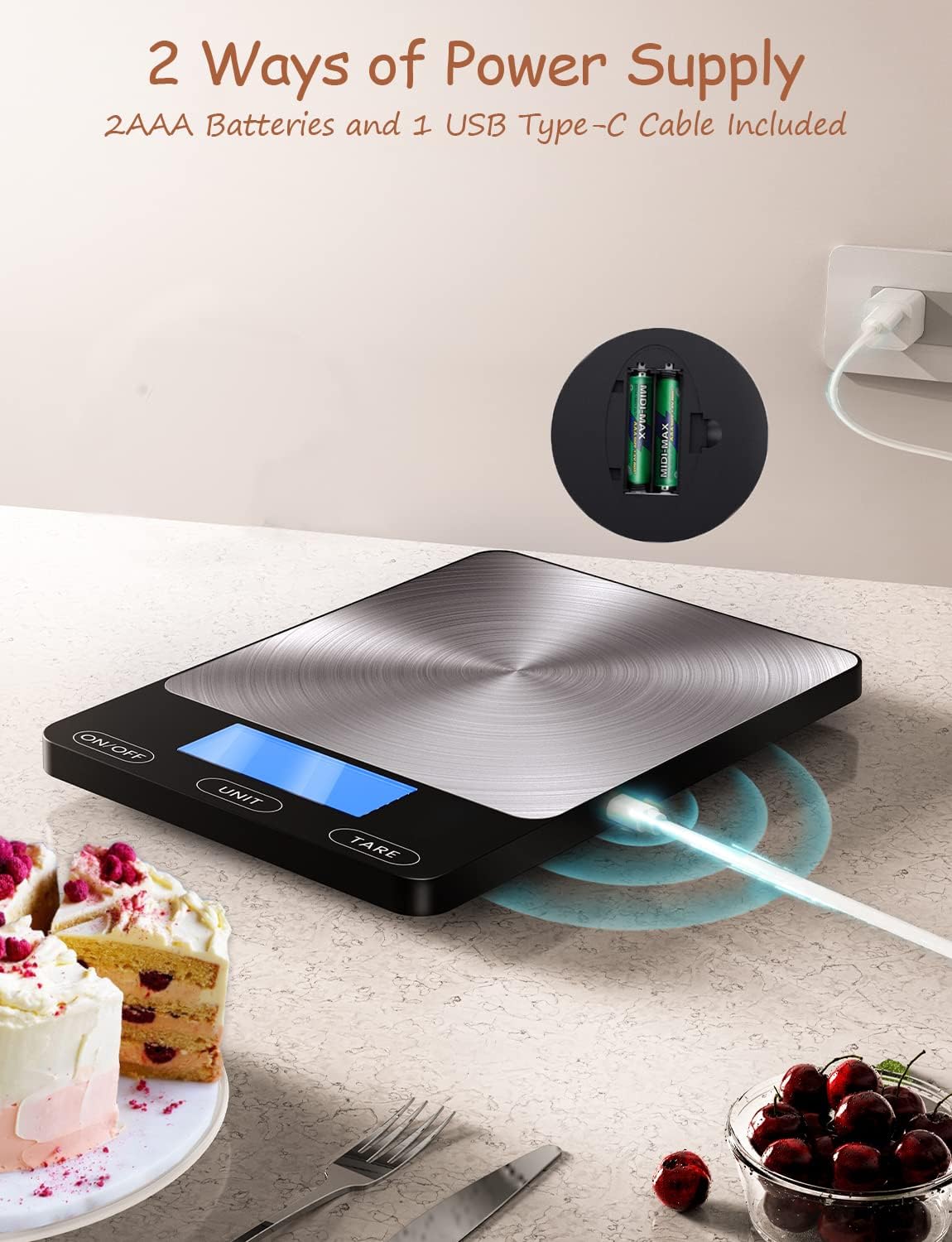 Thumbnail 2 de GGQ Food Scale 33lb digital kitchen ⚖