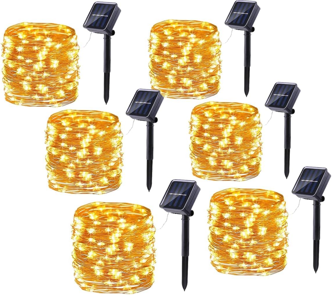 Detalle de iShabao Solar String Lights, 6-Pack, 330 ft, 900 LEDs, 8 Modes