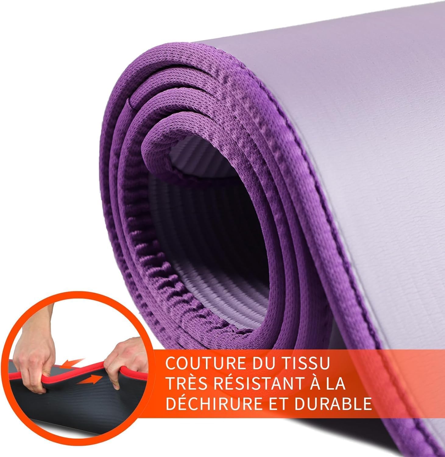 Detalle de DH FitLife tapis d’entraînement 183 x 61 x 1 cm antidérapant et épais