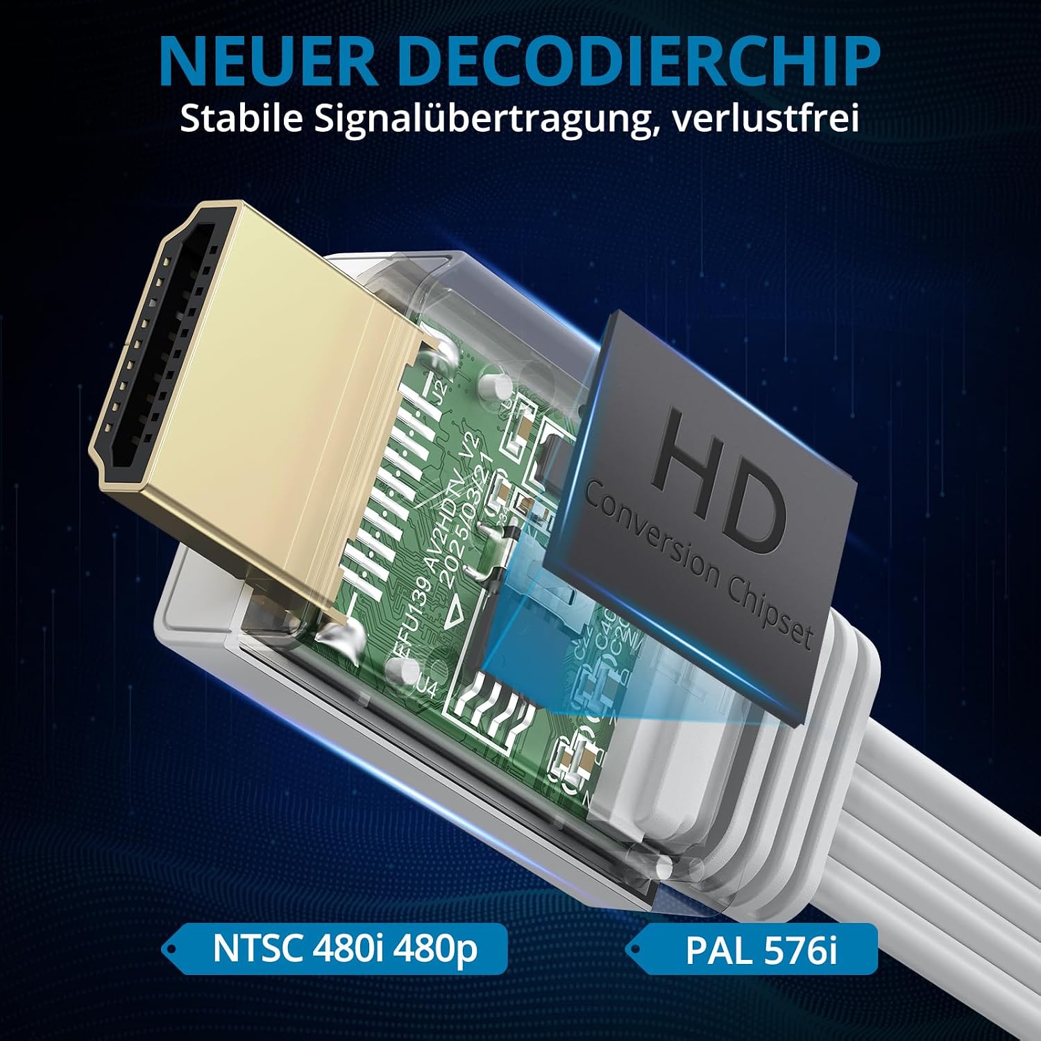 Detalle 2 de AUTOUTLET Wii HDMI Adapter: 1080p/60Hz direkter HDMI-Ausgang aus der Wii – 4:3/16:9 Konvertierung, Plug & Play