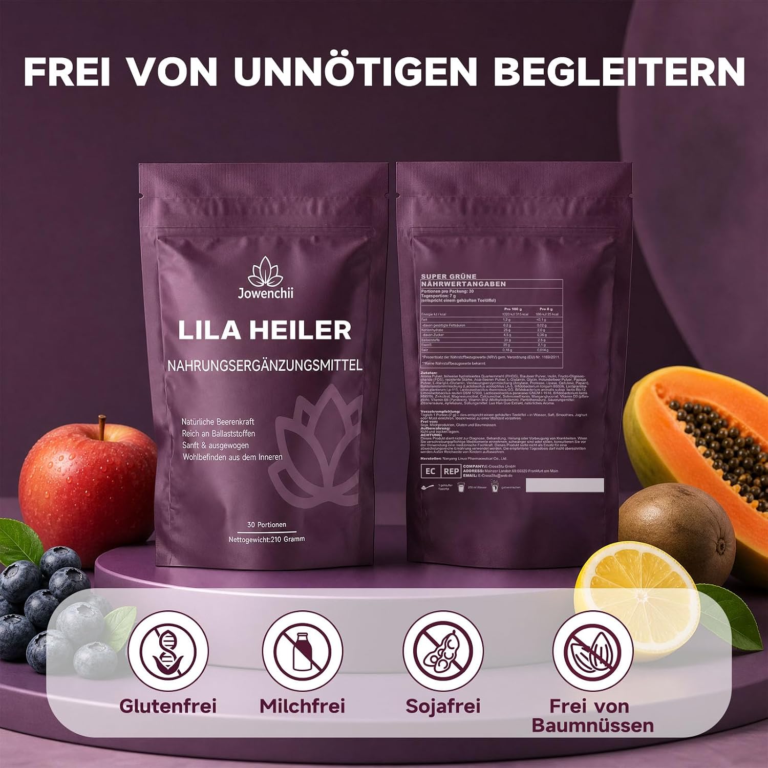 Thumbnail 5 de Lila Superfood Pulver 210 g – Lila Pflanzenpulver für Darmbalance, vegan & ballaststoffreich