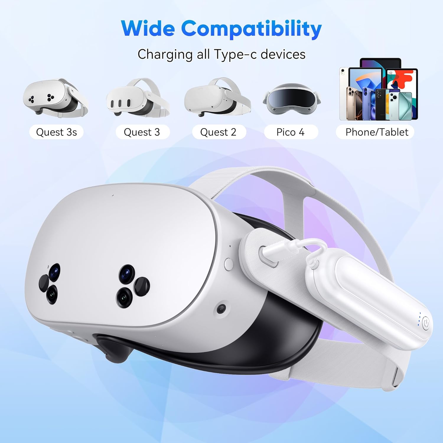 Thumbnail 5 de YUANHOT Battery Pack for Meta Quest 3S 20000mWh VR battery