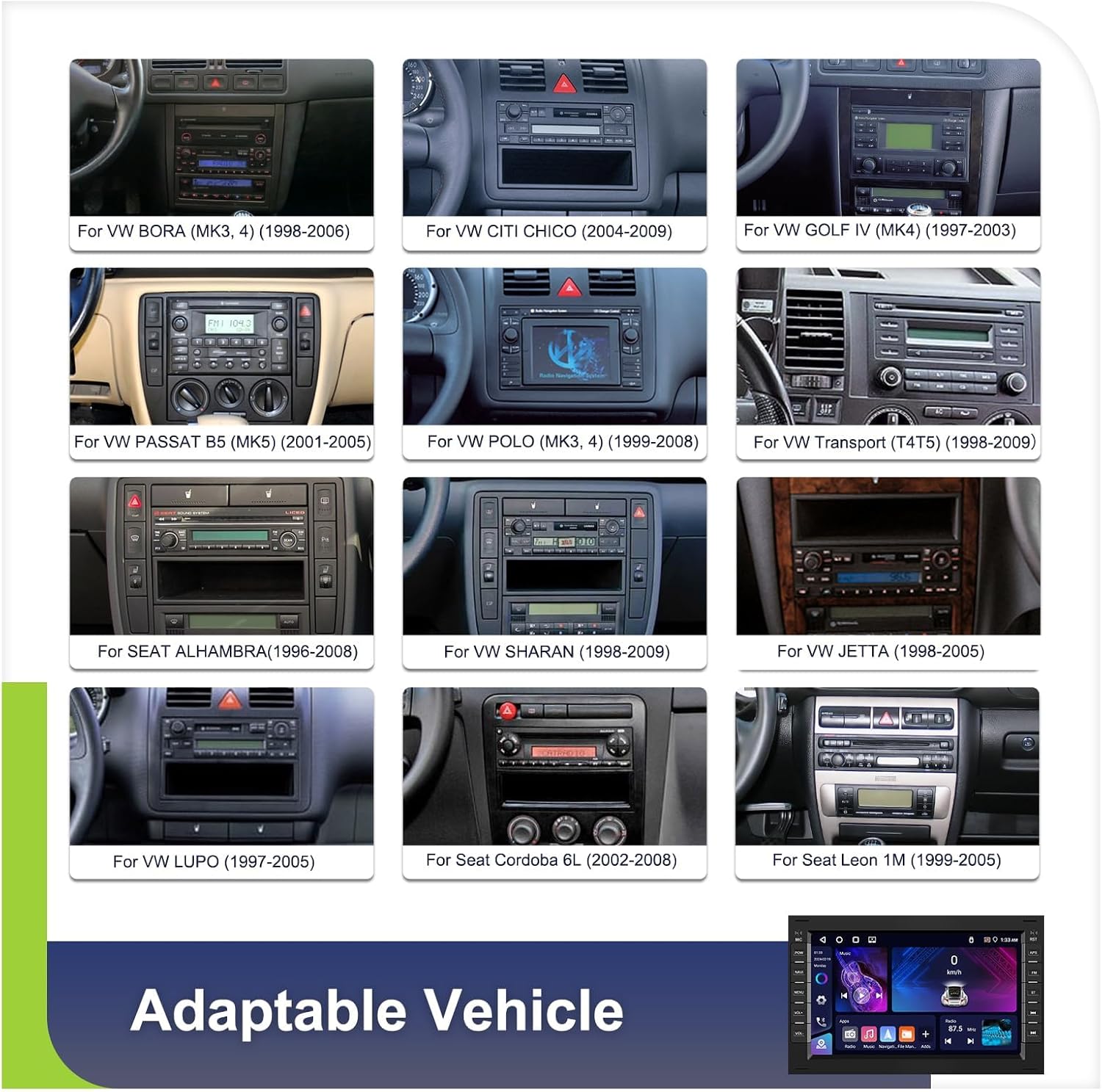 Thumbnail 1 de CAMECHO 4G+64G Android 15 autorradio para VW