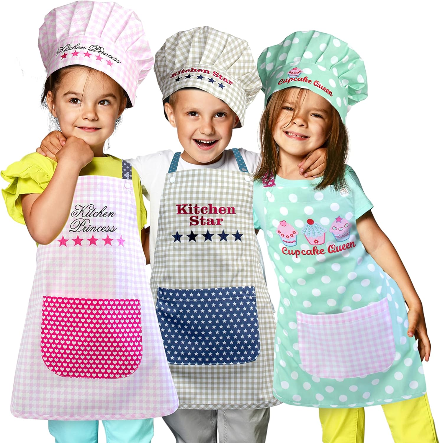 Detalle 2 de Toque de chef enfant Emily's Check 468.550 – Kitchen Rocket, toque adjustable pour enfants