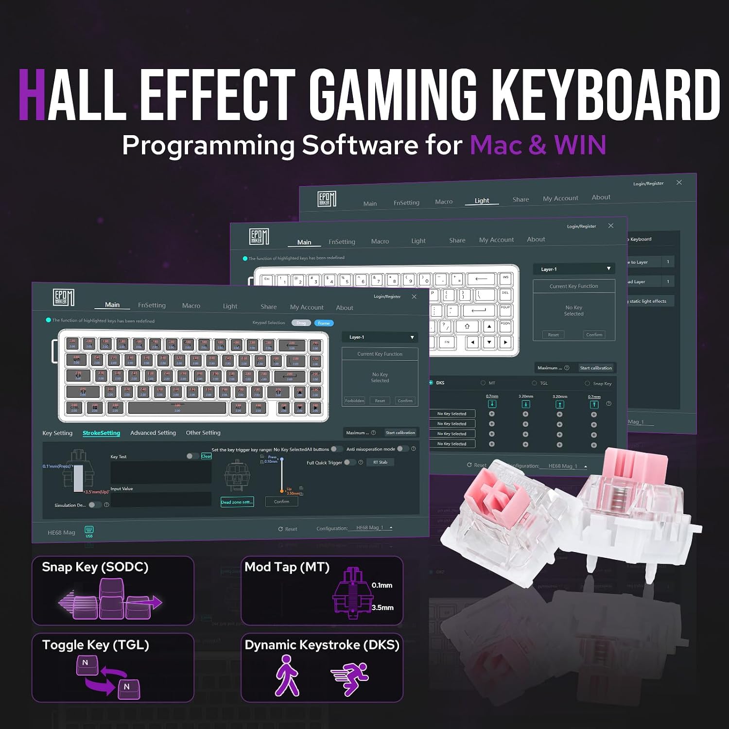 Thumbnail 4 de EPOMAKER HE68 Magnetic Gaming Keyboard