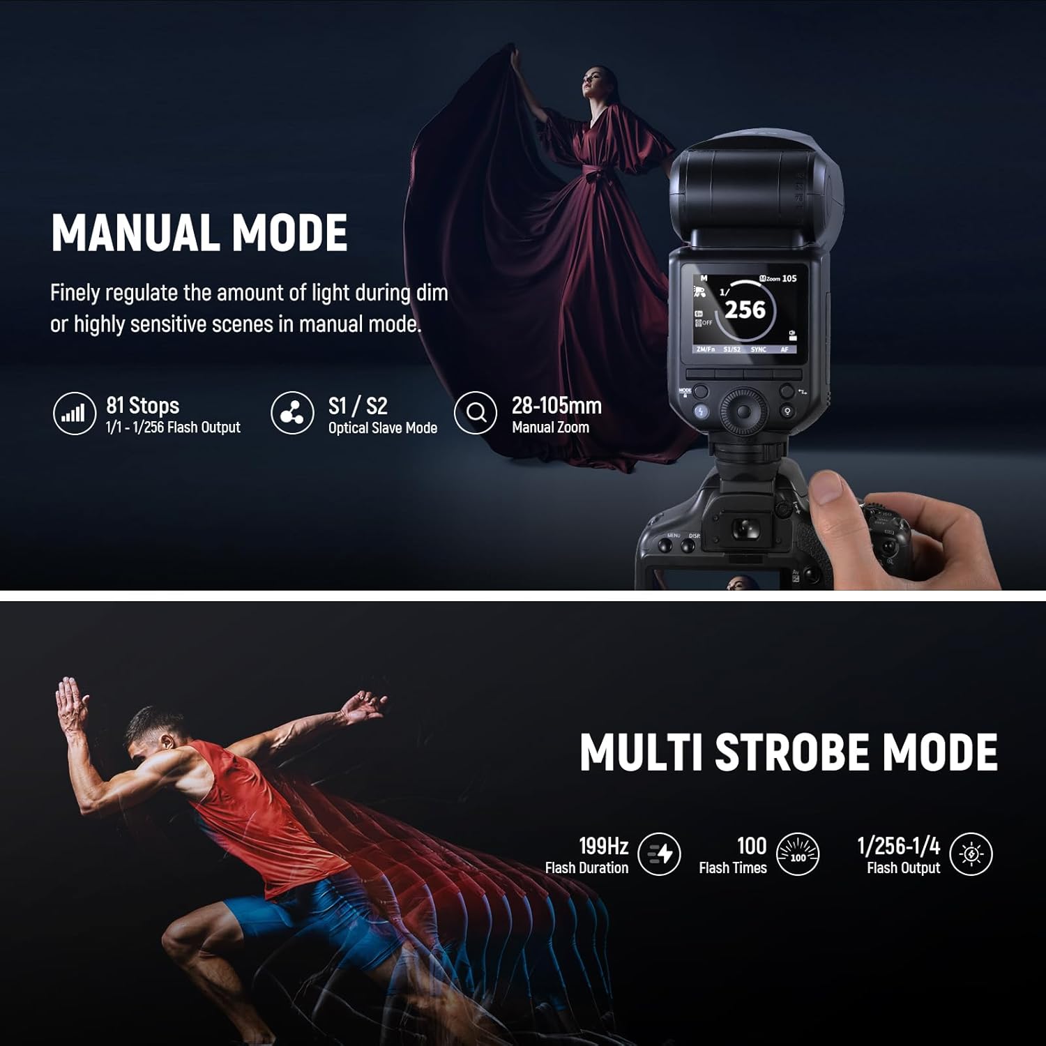 Thumbnail 4 de NEEWER Z2-C 2.4G TTL Round Head Speedlite for Canon (76Ws) with HSS to 1/8000s
