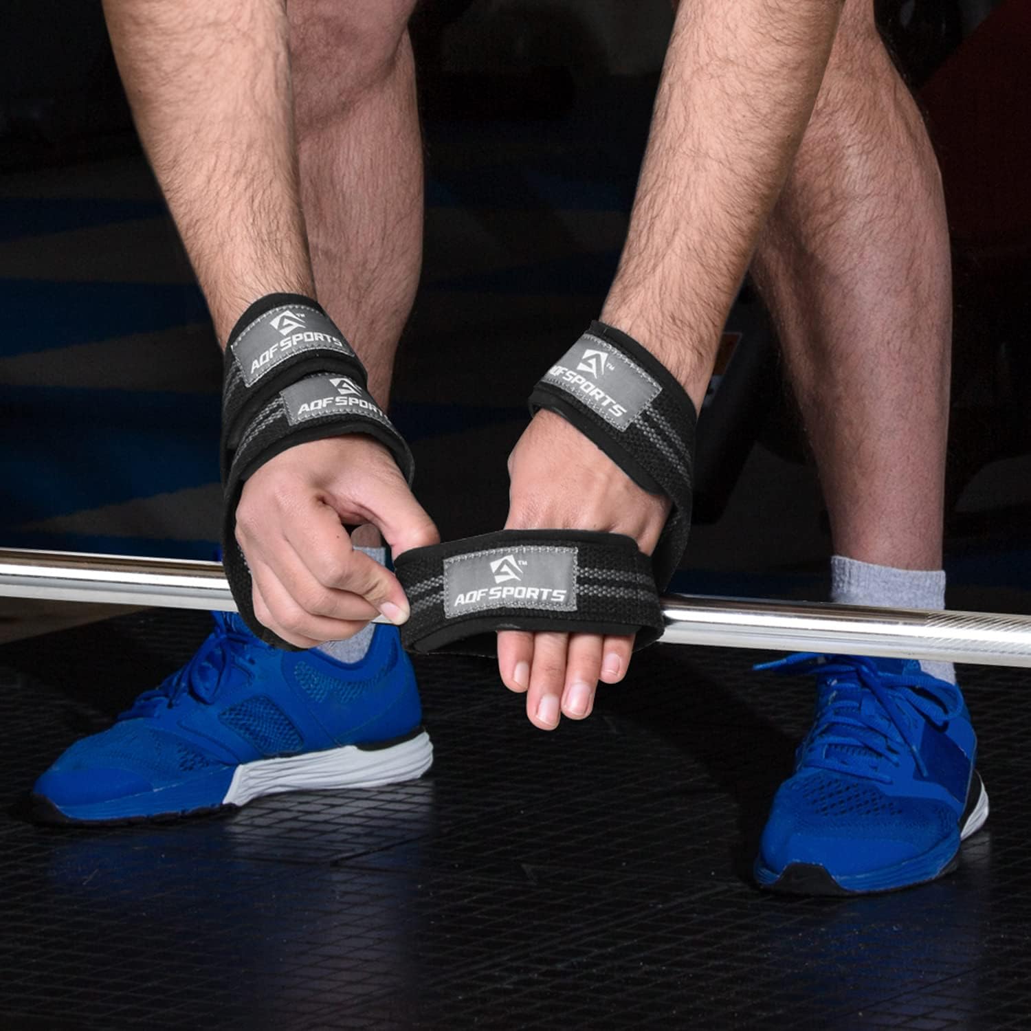 Detalle 2 de AQF Figure 8 weight lifting straps with padded cuff support (pair)
