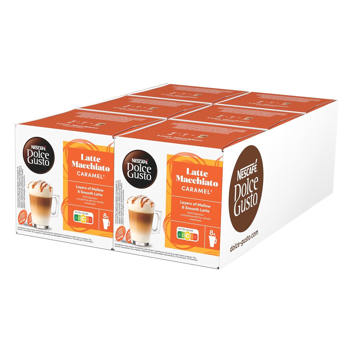 Detalle de NESCAFÉ Dolce Gusto Latte Macchiato Caramel – 6er Pack (6 x 16 Kapseln)