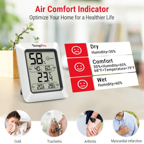 Detalle de TempPro TP50 Thermo-hygromètre numérique : précision et simplicité pour le climat intérieur