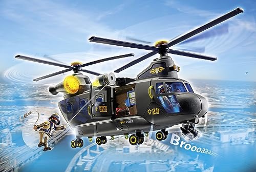 Detalle de PLAYMOBIL City Action 71149 Fuerzas Especiales Helicóptero Banana con luz y sonido