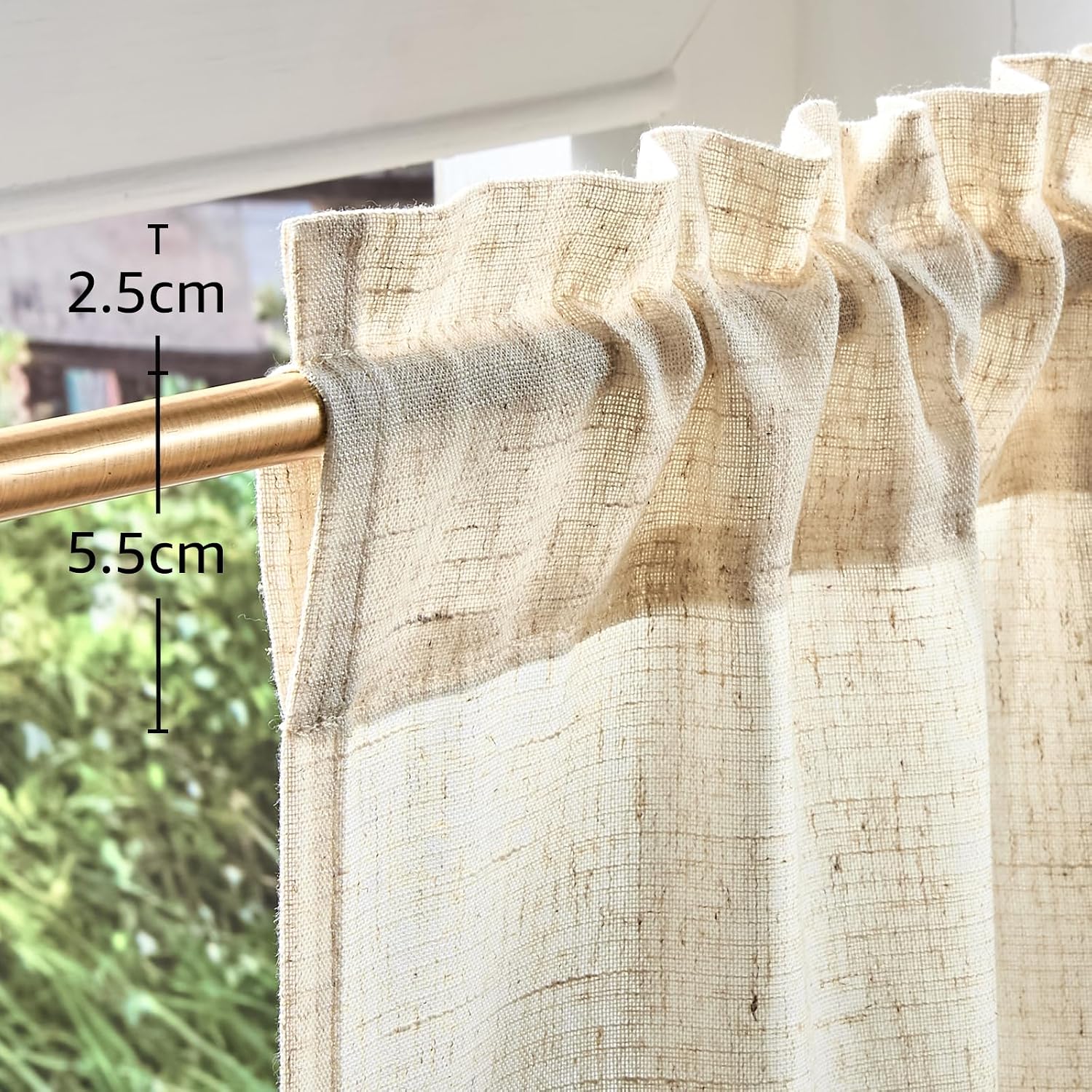 Thumbnail 4 de TOPICK Rideaux Cuisine 65 cm Beige đȘ