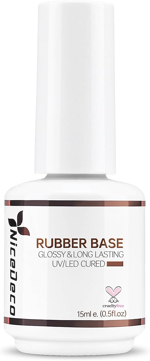 Detalle de Nicedeco Rubber Base 15ML Clair – Vernis Semi Permanent Gel Sans HEMA pour Renforcement et Réparation