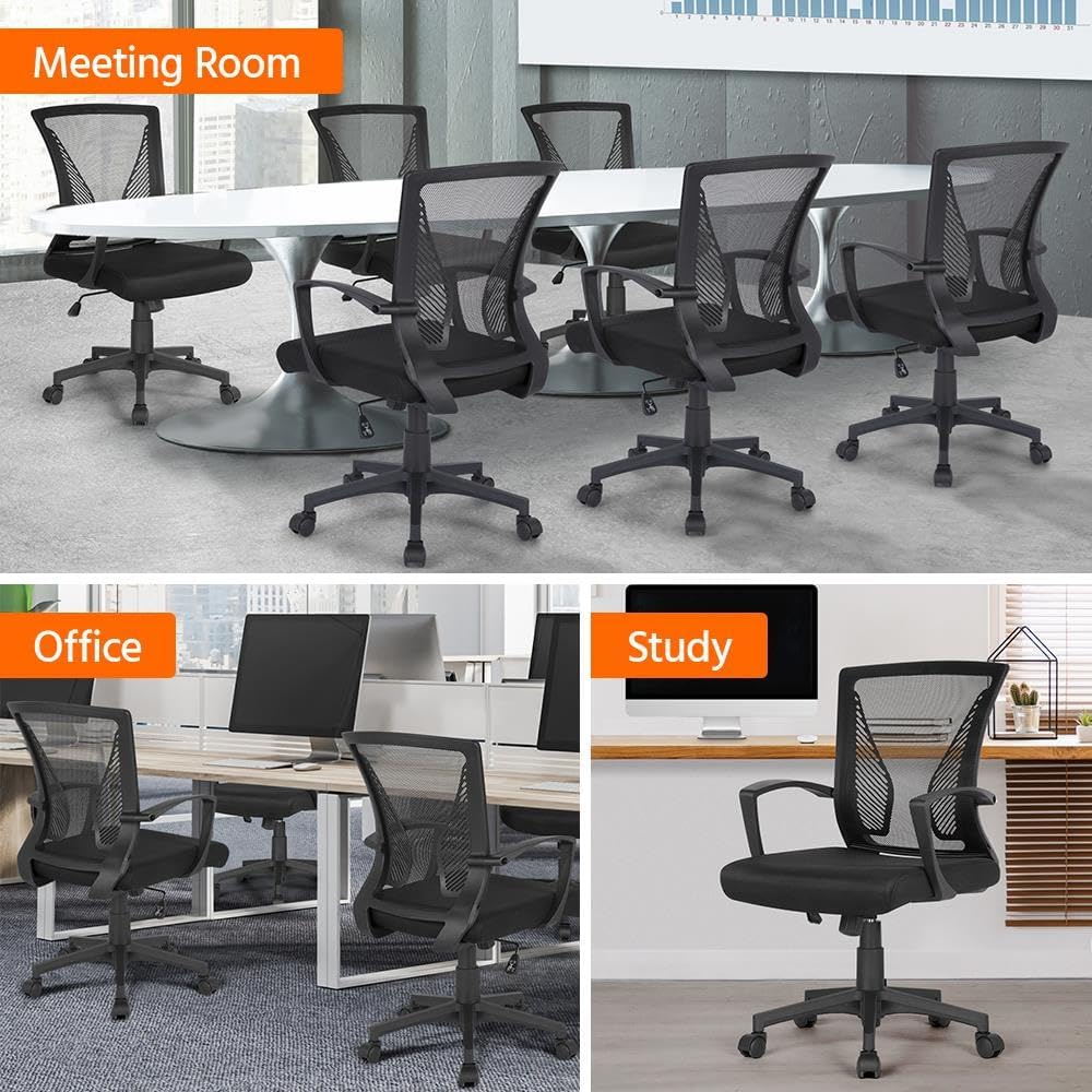 Detalle de Yaheetech: 2 Sedie da Scrivania Ergonomiche con Rete, Ruote e Braccioli – altezza regolabile