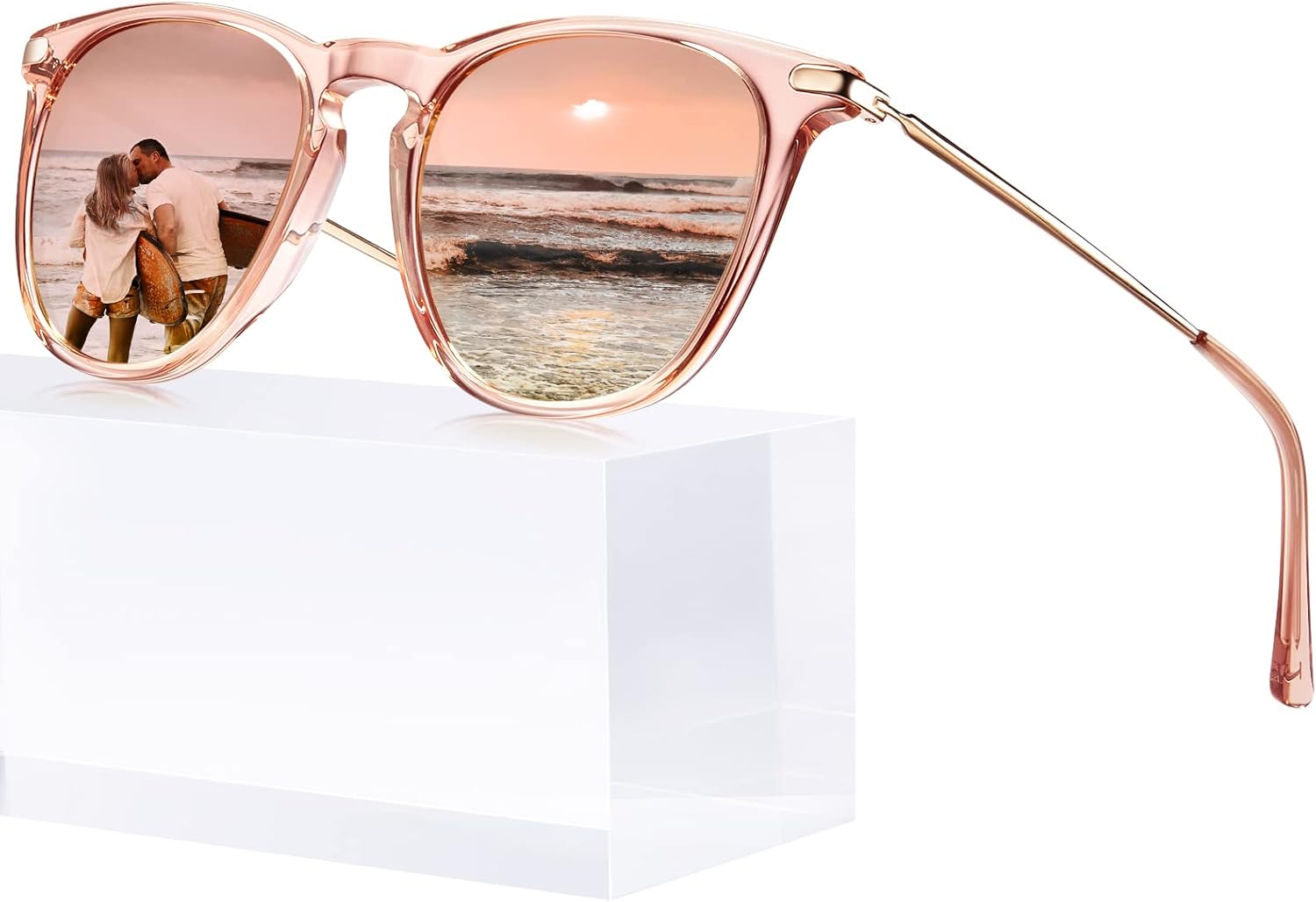 Thumbnail 1 de TSEBAN Vintage Polarisierte Damen-Sonnenbrille mit Blaulichtfilter – Acetat-Rahmen, UV 400