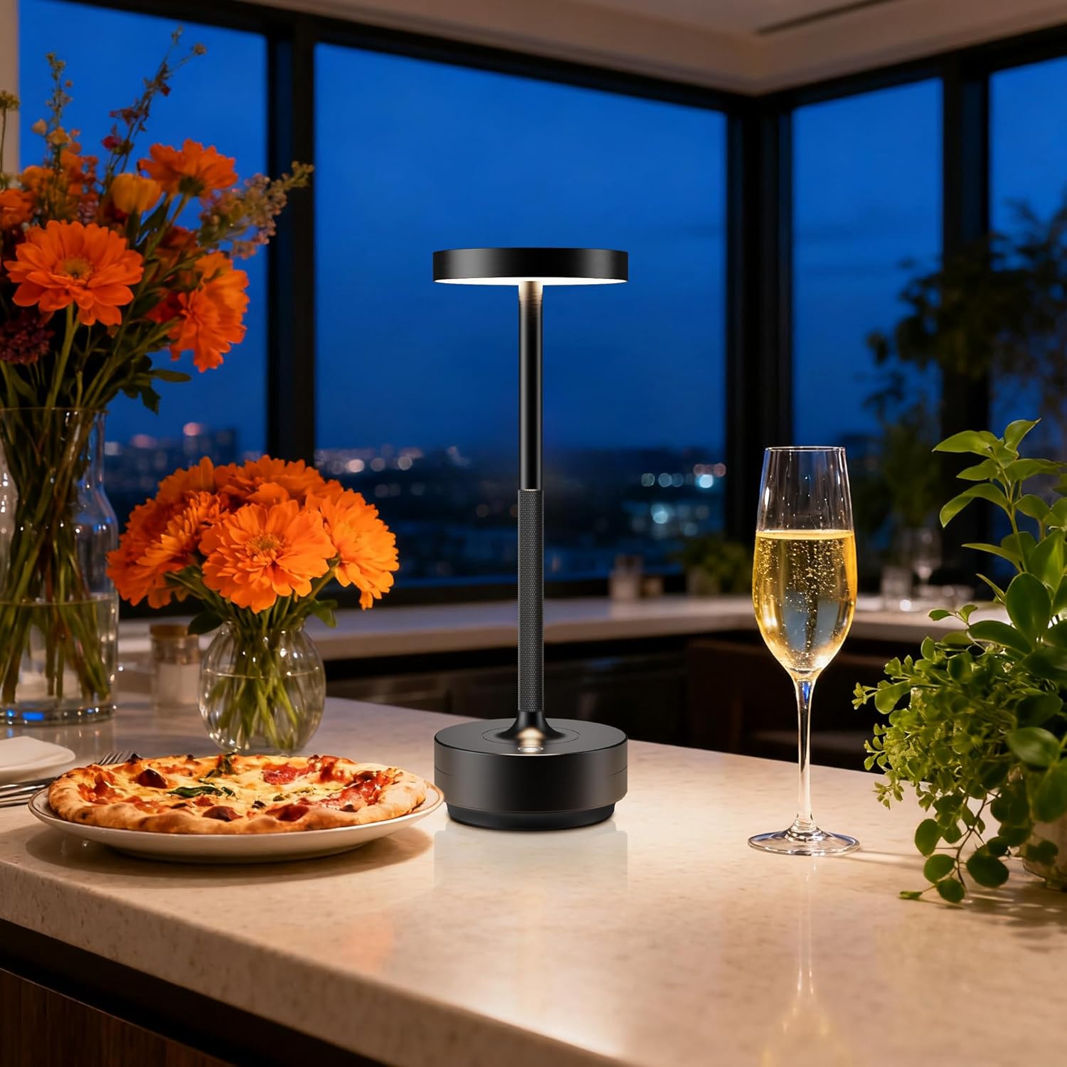 Detalle de SLSMD Lampada da tavolo senza fili LED 2 pezzi, ricaricabile 5000mAh, dimmerabile, 3 modalità di luce