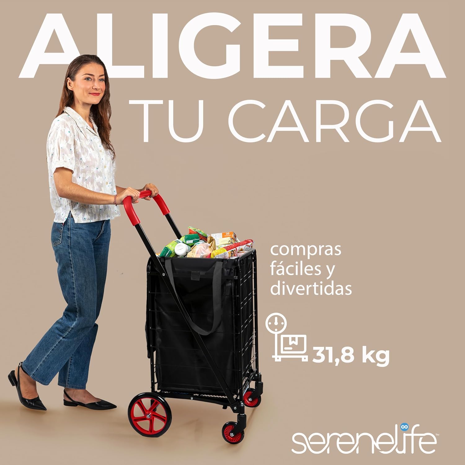 Thumbnail 6 de Serenelife Carrito de la Compra 32 kg 🛒