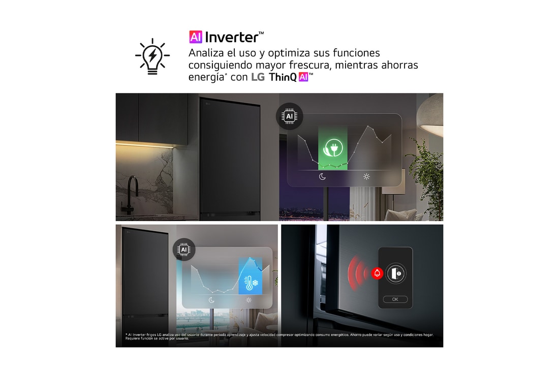 Detalle de Frigorífico Combi LG GBBS727CPY DoorCooling+, 375 L, Serie 700, Inox antihuellas