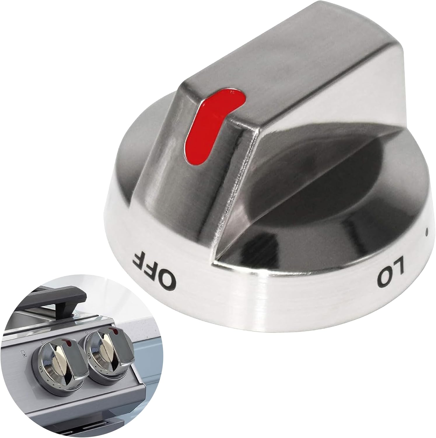 Detalle de JREEPEE JR-ZJAN001 Gas Stove Knob Replacement, Silver Metal, Model-Specific Fit