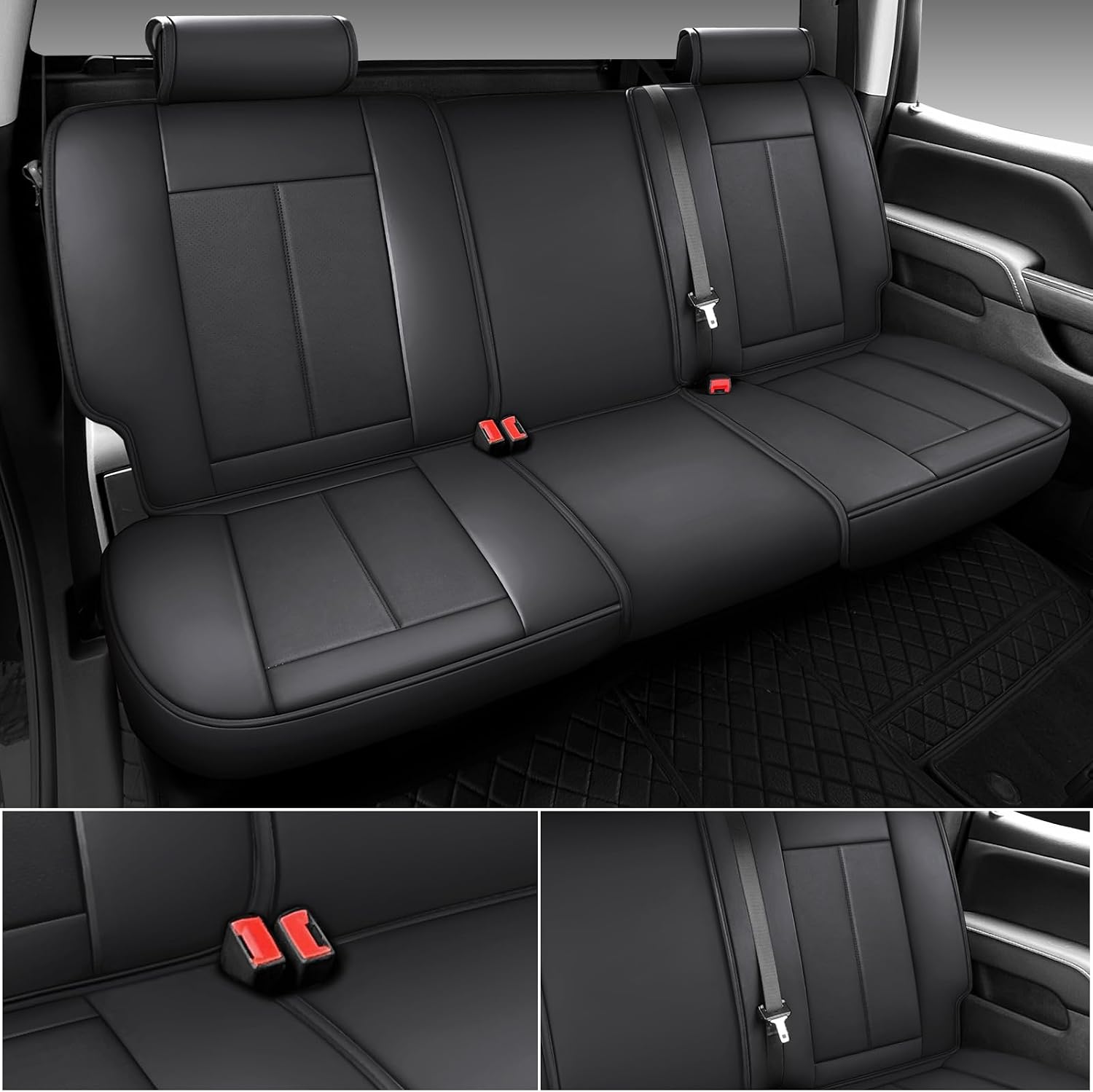 Thumbnail 2 de ifwohao Seat Covers for Chevy Silverado & GMC Sierra (2007–2026) Full Leather Front & Back Seat Protection