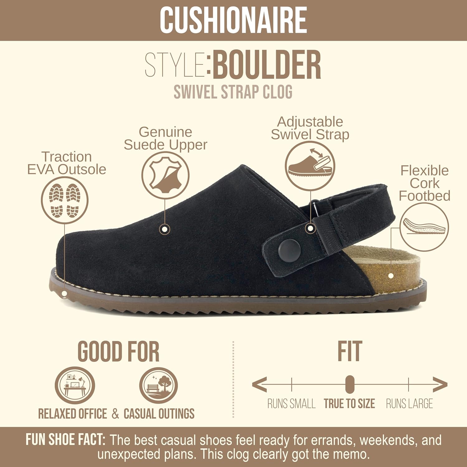 Detalle 2 de CUSHIONAIRE Women's Clogs with Suede Upper