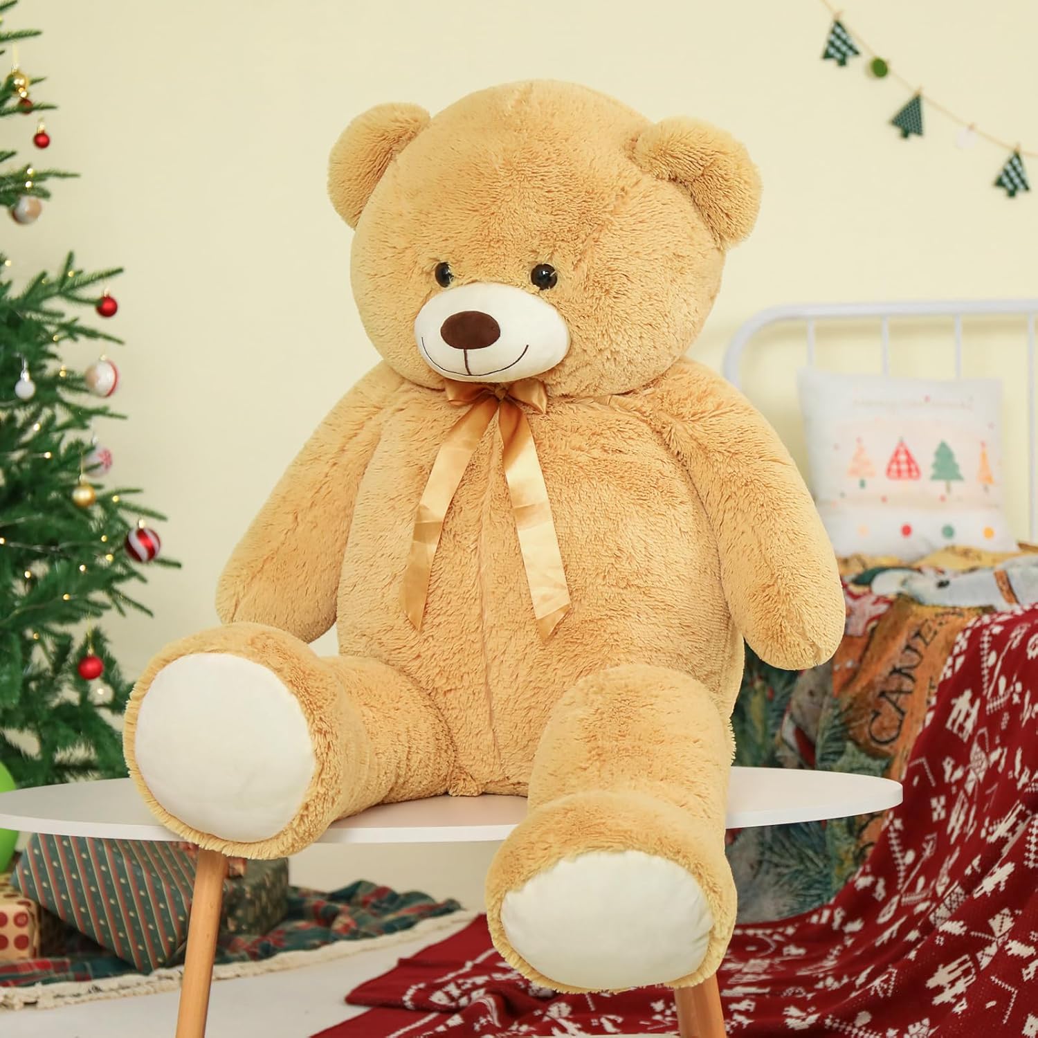 Thumbnail 6 de MorisMos Orso Peluche Gigante 130 cm – XXL Marrone Chiaro: Compagno Morbido e Daffesso per Regali e Decorazioni