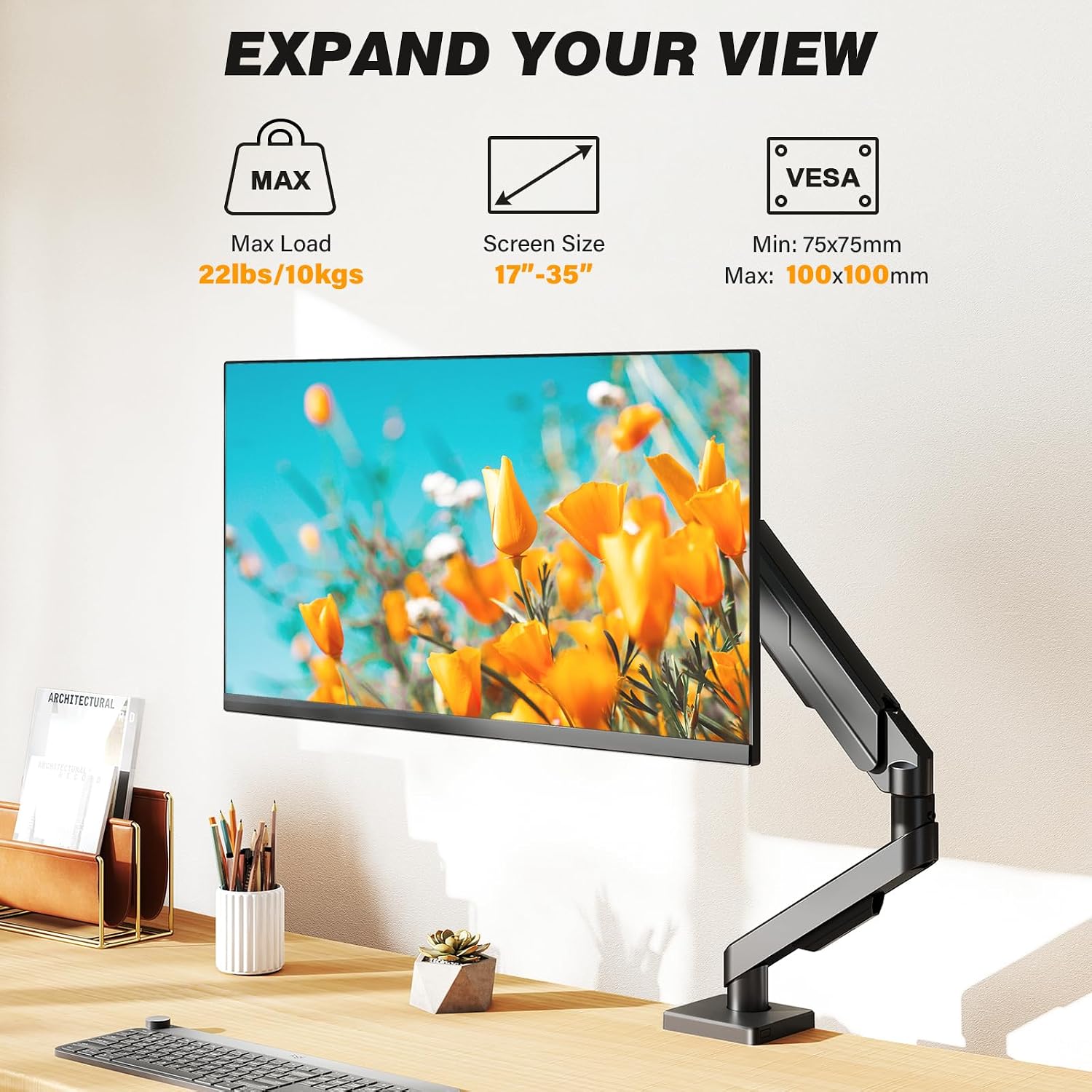 Detalle de 5Rcom Single Monitor Arm, 13–35-Inch Screens